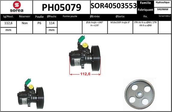 SNRA PH05079 - Pompe hydraulique, direction cwaw.fr