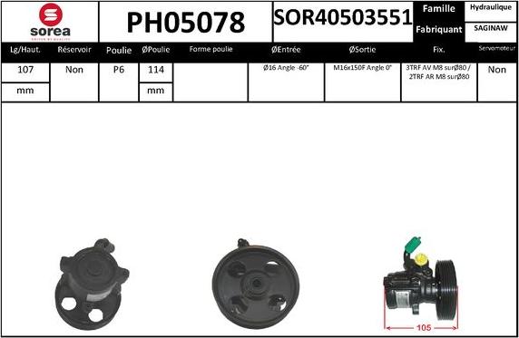 SNRA PH05078 - Pompe hydraulique, direction cwaw.fr