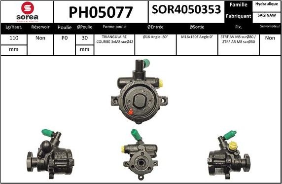 SNRA PH05077 - Pompe hydraulique, direction cwaw.fr