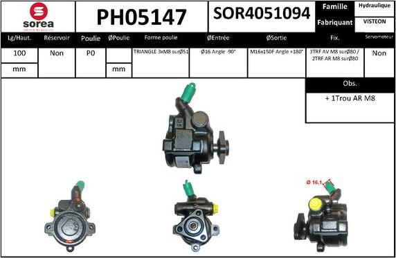 SNRA PH05147 - Pompe hydraulique, direction cwaw.fr