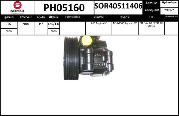 SNRA PH05160 - Pompe hydraulique, direction cwaw.fr