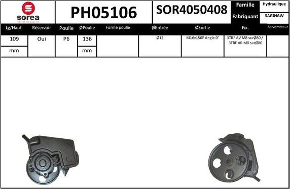 SNRA PH05106 - Pompe hydraulique, direction cwaw.fr