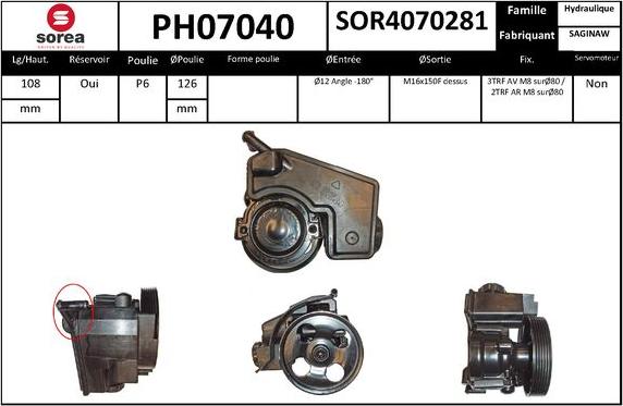 SNRA PH07040 - Pompe hydraulique, direction cwaw.fr