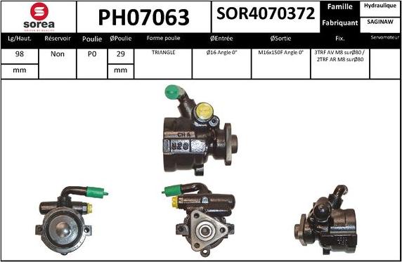 SNRA PH07063 - Pompe hydraulique, direction cwaw.fr