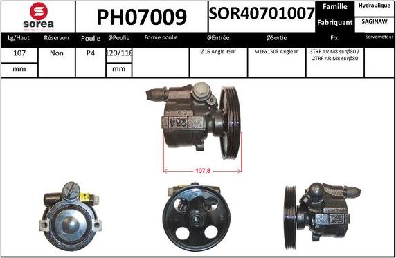 SNRA PH07009 - Pompe hydraulique, direction cwaw.fr