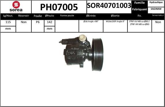 SNRA PH07005 - Pompe hydraulique, direction cwaw.fr