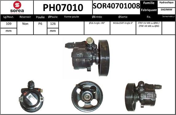 SNRA PH07010 - Pompe hydraulique, direction cwaw.fr