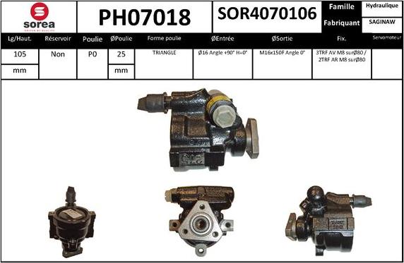 SNRA PH07018 - Pompe hydraulique, direction cwaw.fr