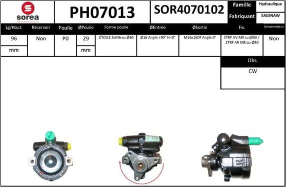 SNRA PH07013 - Pompe hydraulique, direction cwaw.fr