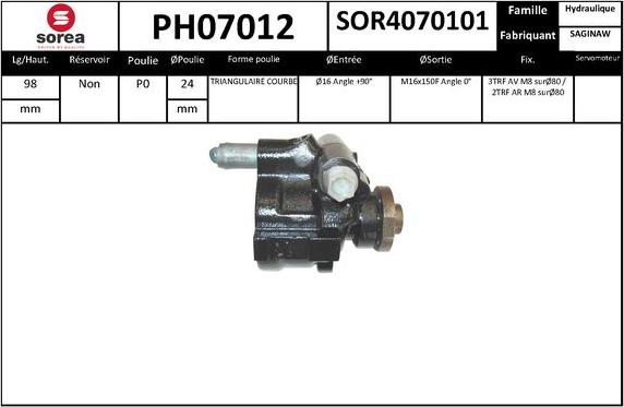 SNRA PH07012 - Pompe hydraulique, direction cwaw.fr