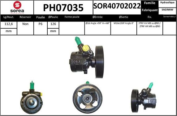 SNRA PH07035 - Pompe hydraulique, direction cwaw.fr