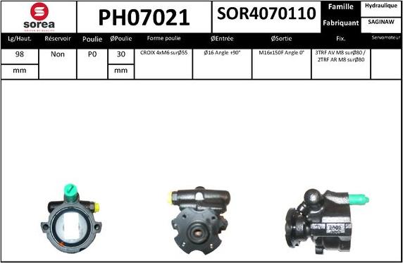 SNRA PH07021 - Pompe hydraulique, direction cwaw.fr