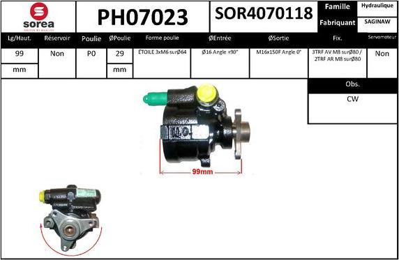 SNRA PH07023 - Pompe hydraulique, direction cwaw.fr