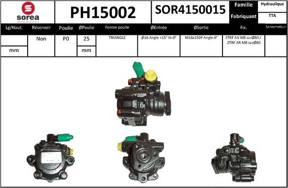 SNRA PH15002 - Pompe hydraulique, direction cwaw.fr