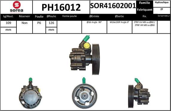 SNRA PH16012 - Pompe hydraulique, direction cwaw.fr