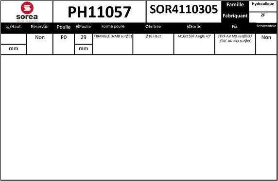 SNRA PH11057 - Pompe hydraulique, direction cwaw.fr