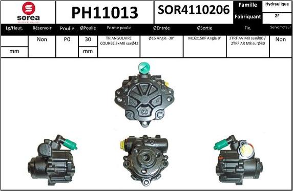 SNRA PH11013 - Pompe hydraulique, direction cwaw.fr