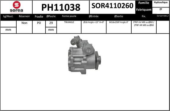 SNRA PH11038 - Pompe hydraulique, direction cwaw.fr