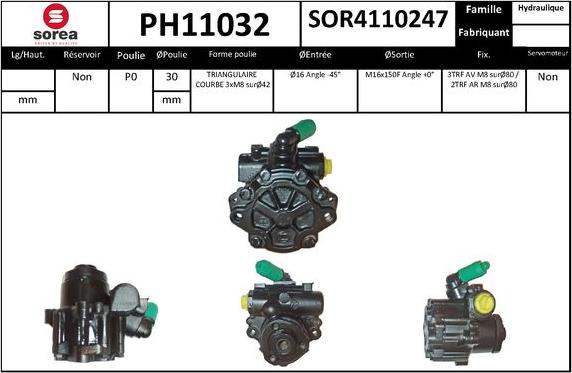 SNRA PH11032 - Pompe hydraulique, direction cwaw.fr