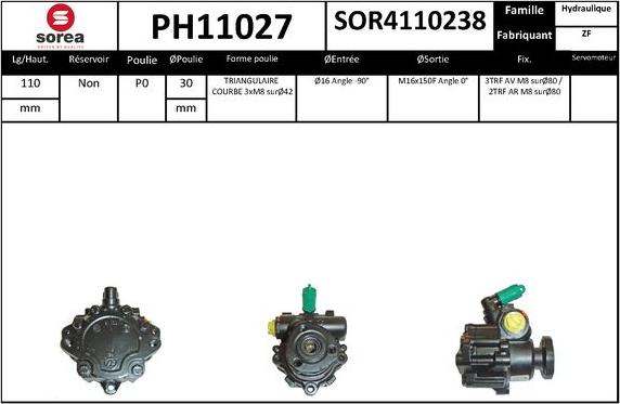 SNRA PH11027 - Pompe hydraulique, direction cwaw.fr