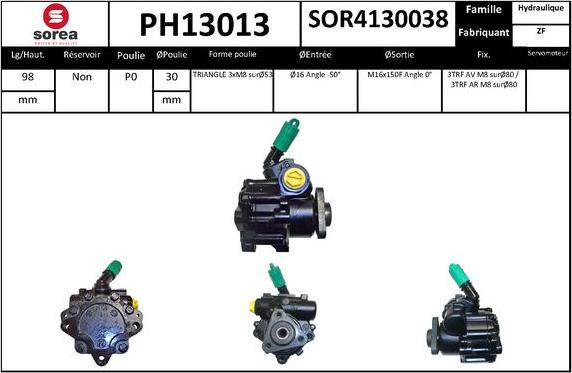 SNRA PH13013 - Pompe hydraulique, direction cwaw.fr