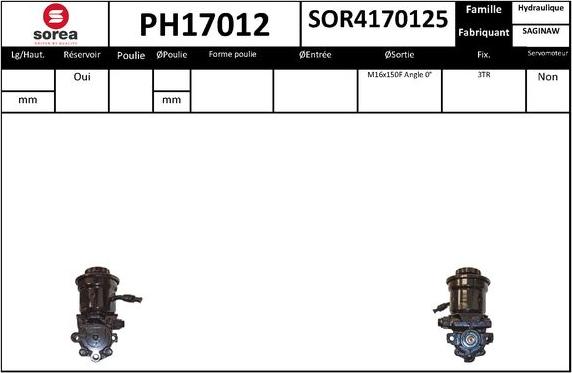 SNRA PH17012 - Pompe hydraulique, direction cwaw.fr