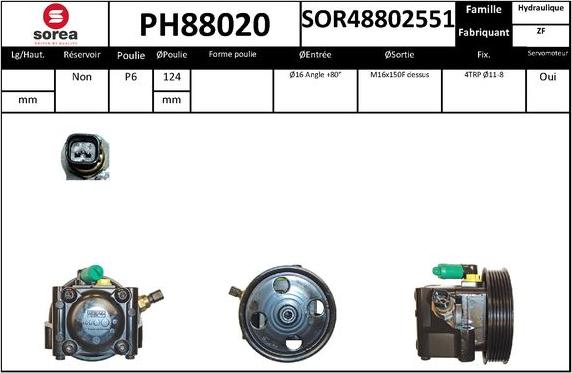 SNRA PH88020 - Pompe hydraulique, direction cwaw.fr