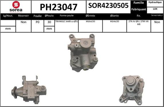 SNRA PH23047 - Pompe hydraulique, direction cwaw.fr