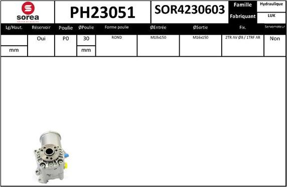 SNRA PH23051 - Pompe hydraulique, direction cwaw.fr