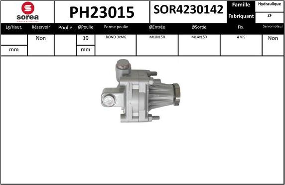 SNRA PH23015 - Pompe hydraulique, direction cwaw.fr