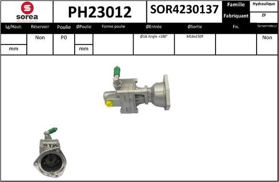 SNRA PH23012 - Pompe hydraulique, direction cwaw.fr