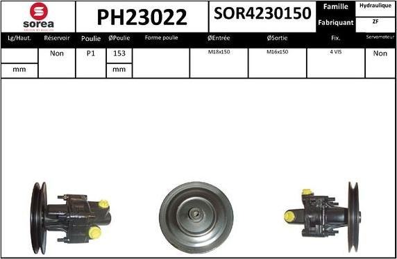 SNRA PH23022 - Pompe hydraulique, direction cwaw.fr