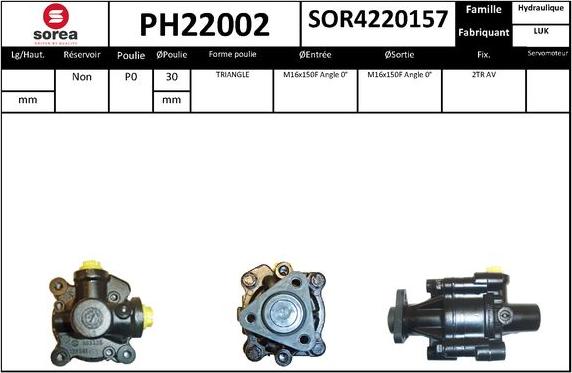 SNRA PH22002 - Pompe hydraulique, direction cwaw.fr