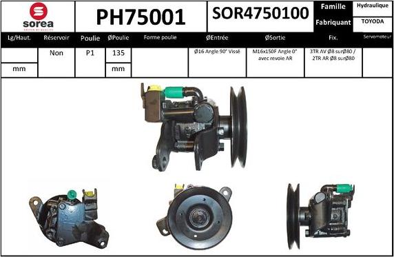 SNRA PH75001 - Pompe hydraulique, direction cwaw.fr