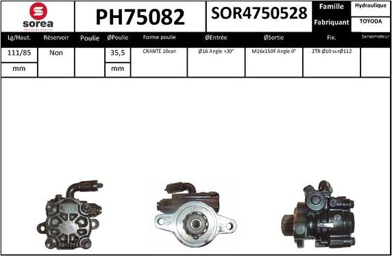 SNRA PH75082 - Pompe hydraulique, direction cwaw.fr