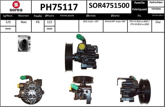 SNRA PH75117 - Pompe hydraulique, direction cwaw.fr