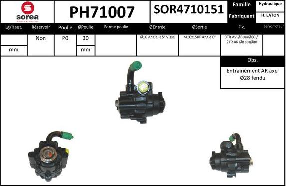 SNRA PH71007 - Pompe hydraulique, direction cwaw.fr