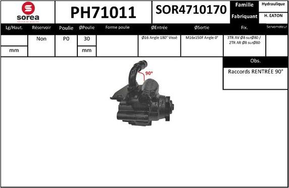 SNRA PH71011 - Pompe hydraulique, direction cwaw.fr