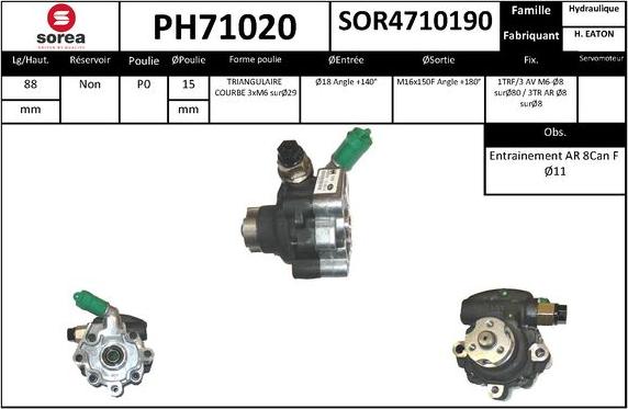 SNRA PH71020 - Pompe hydraulique, direction cwaw.fr