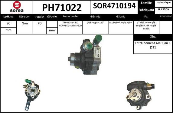 SNRA PH71022 - Pompe hydraulique, direction cwaw.fr