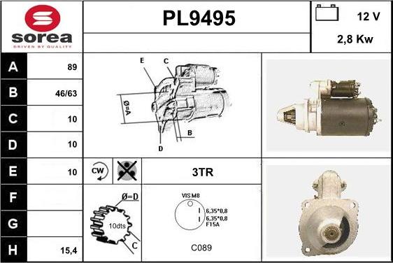 SNRA PL9495 - Démarreur cwaw.fr