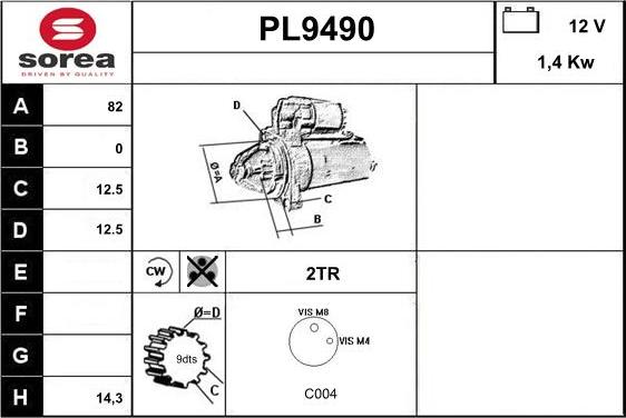 SNRA PL9490 - Démarreur cwaw.fr