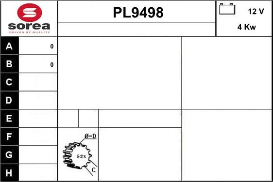 SNRA PL9498 - Démarreur cwaw.fr