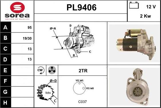 SNRA PL9406 - Démarreur cwaw.fr