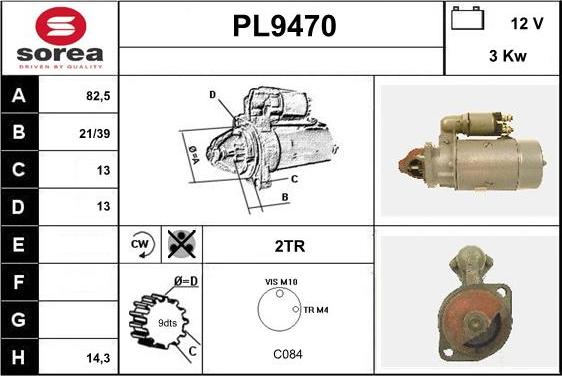 SNRA PL9470 - Démarreur cwaw.fr