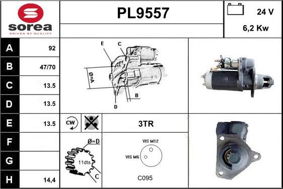 SNRA PL9557 - Démarreur cwaw.fr