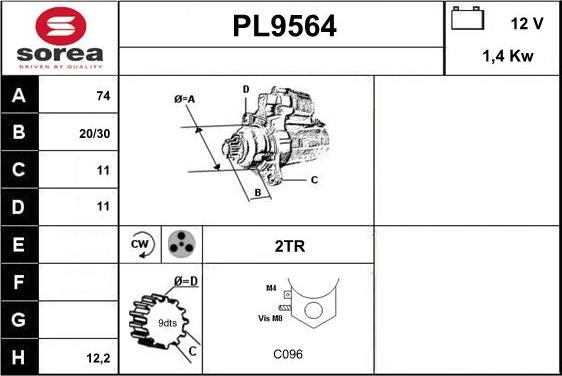 SNRA PL9564 - Démarreur cwaw.fr