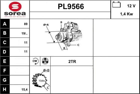 SNRA PL9566 - Démarreur cwaw.fr