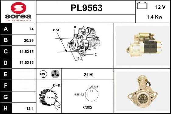 SNRA PL9563 - Démarreur cwaw.fr