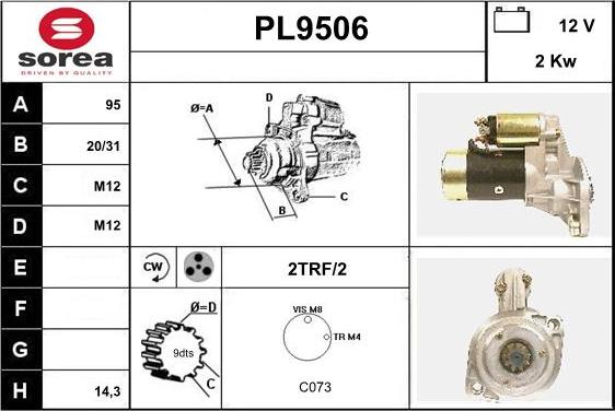 SNRA PL9506 - Démarreur cwaw.fr